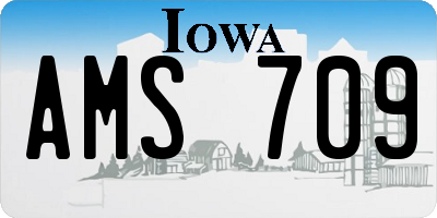 IA license plate AMS709