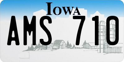 IA license plate AMS710
