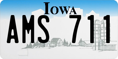 IA license plate AMS711