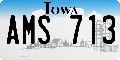 IA license plate AMS713