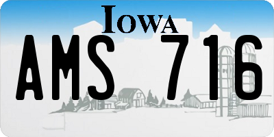 IA license plate AMS716