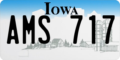 IA license plate AMS717
