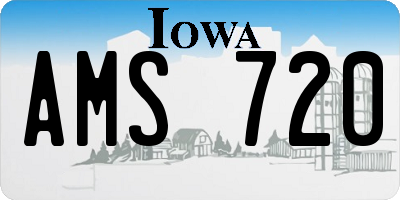 IA license plate AMS720