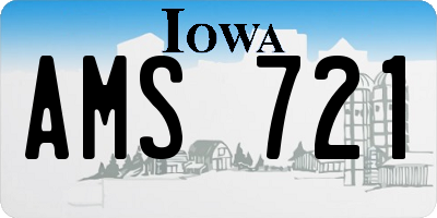 IA license plate AMS721