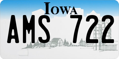 IA license plate AMS722