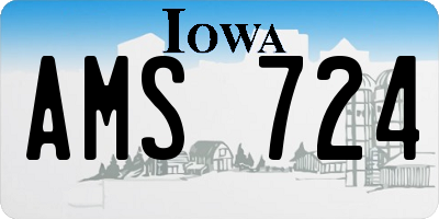 IA license plate AMS724