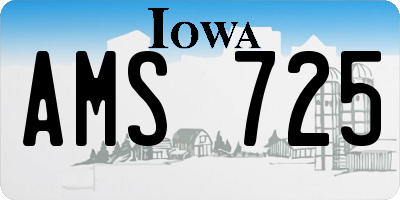 IA license plate AMS725
