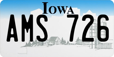 IA license plate AMS726