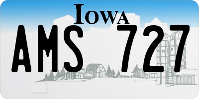IA license plate AMS727