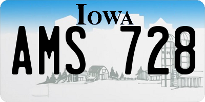 IA license plate AMS728