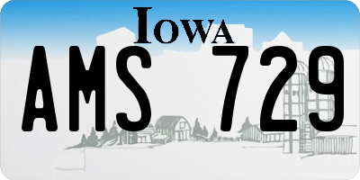 IA license plate AMS729