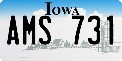 IA license plate AMS731