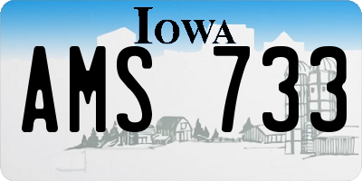 IA license plate AMS733