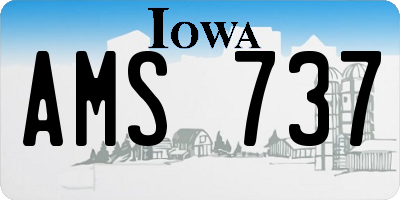 IA license plate AMS737