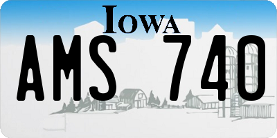 IA license plate AMS740