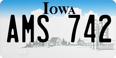 IA license plate AMS742
