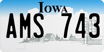 IA license plate AMS743