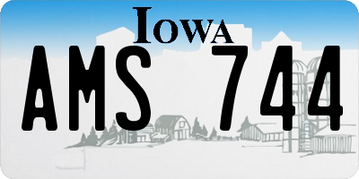 IA license plate AMS744