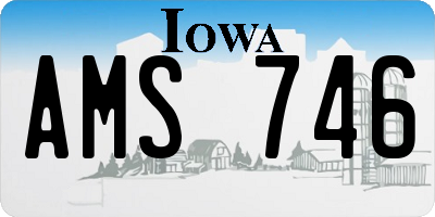 IA license plate AMS746