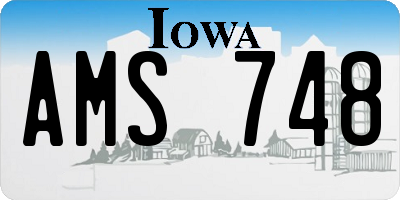 IA license plate AMS748