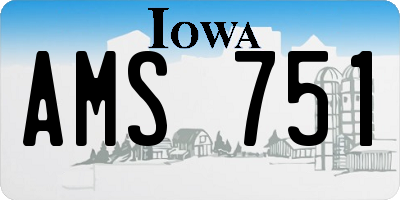 IA license plate AMS751