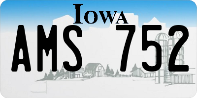 IA license plate AMS752