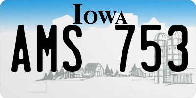 IA license plate AMS753