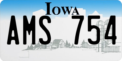 IA license plate AMS754