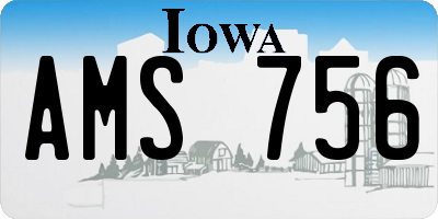 IA license plate AMS756