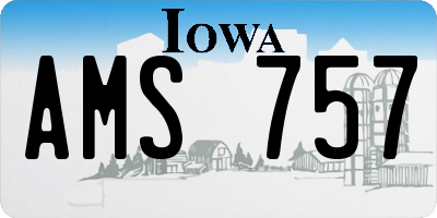 IA license plate AMS757