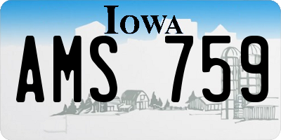IA license plate AMS759