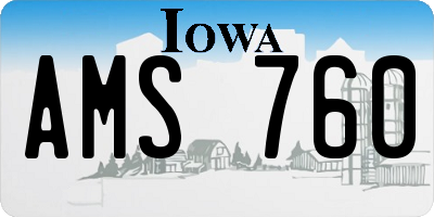 IA license plate AMS760