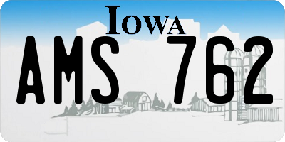 IA license plate AMS762