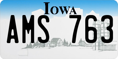 IA license plate AMS763