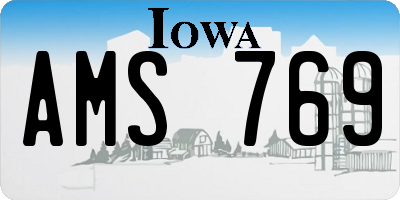 IA license plate AMS769