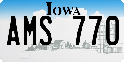 IA license plate AMS770