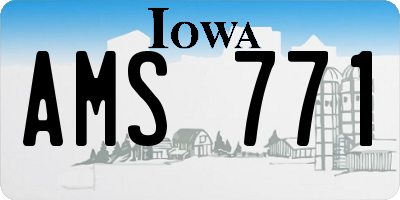 IA license plate AMS771