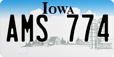 IA license plate AMS774