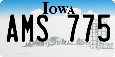 IA license plate AMS775