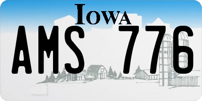 IA license plate AMS776
