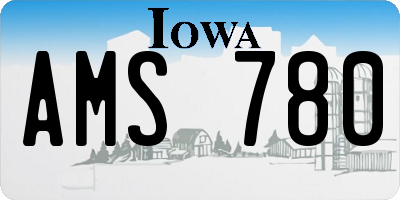 IA license plate AMS780