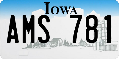 IA license plate AMS781