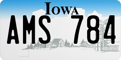 IA license plate AMS784
