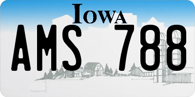 IA license plate AMS788