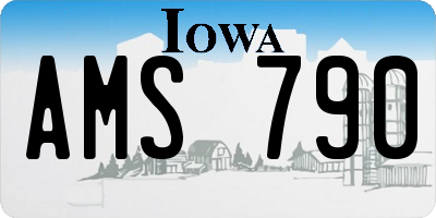 IA license plate AMS790