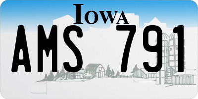 IA license plate AMS791