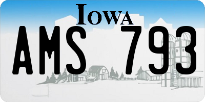 IA license plate AMS793