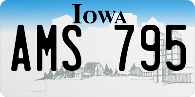 IA license plate AMS795