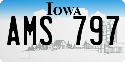 IA license plate AMS797