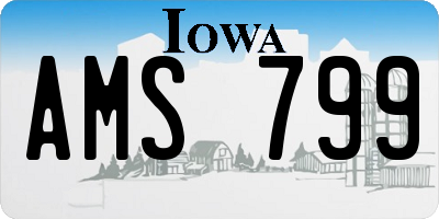 IA license plate AMS799